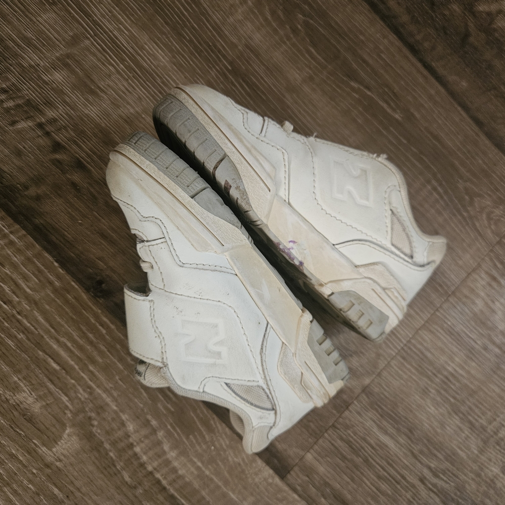 New Balance Kids Cream and Gray Sneakers